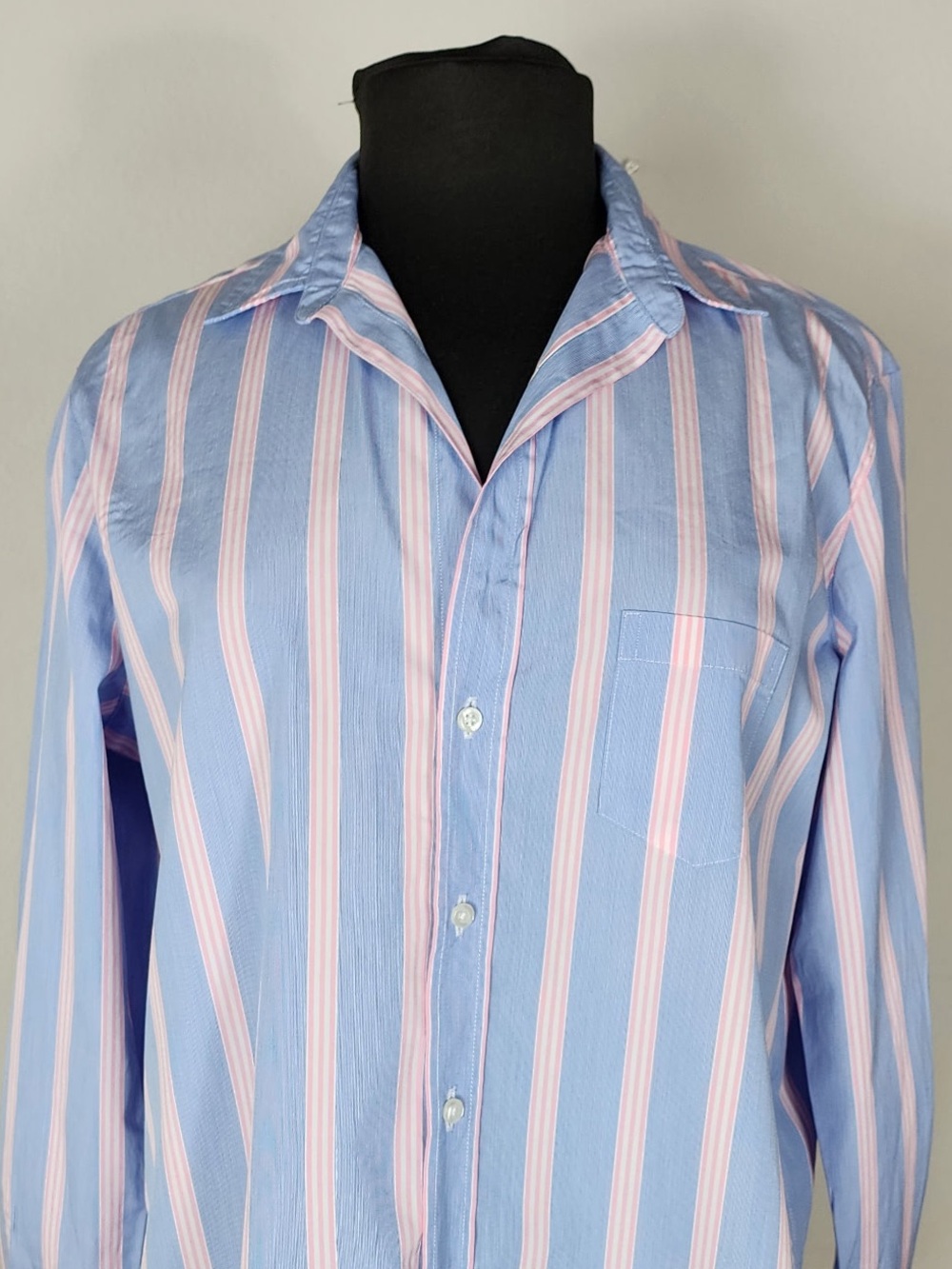 Frank & Eileen Eileen Blue Pink Stripe Italian Cotton Button Shirt Women's S - Picture 2 of 11